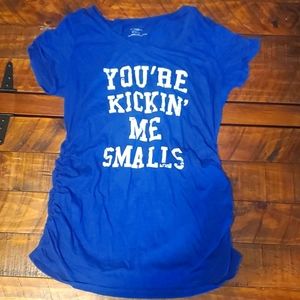 Blue maternity shirt